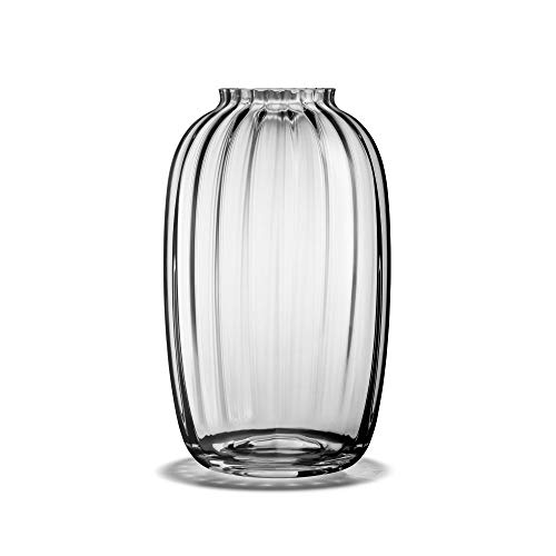 Holmegaard Vase H25.5 cm Primula Optisches Muster aus mundgeblasenem Glas, klar