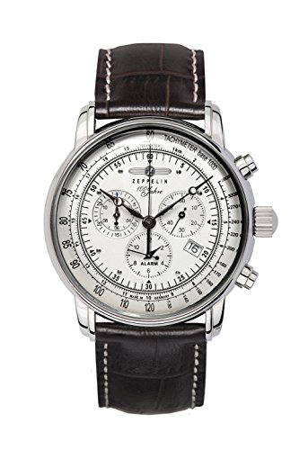 Zeppelin Herren-Armbanduhr 100 Jahre Chronograph Quarz Leder 7680-2