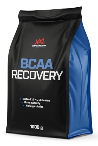 XXL Nutrition - BCAA Recovery - Innovatives BCAA Verhältnis 4:1:1 (Leucin, Isoleucin, Valin, Glutamin) - Perfekt für Reduktionsphasen, Aminosäuren, Recovery-Stack - 1000 Gramm - Himbeere