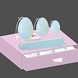 Haussammlung Ei und Zauberstab Naturstein, gebohrte Massage-Eier for Frauen, Übungs-Massagebälle, gebohrtes Ei (Color : Silicone Rope Set-b)
