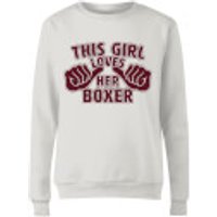 This Girl Loves Her Boxer Frauen Pullover - Weiß - XXL - Weiß