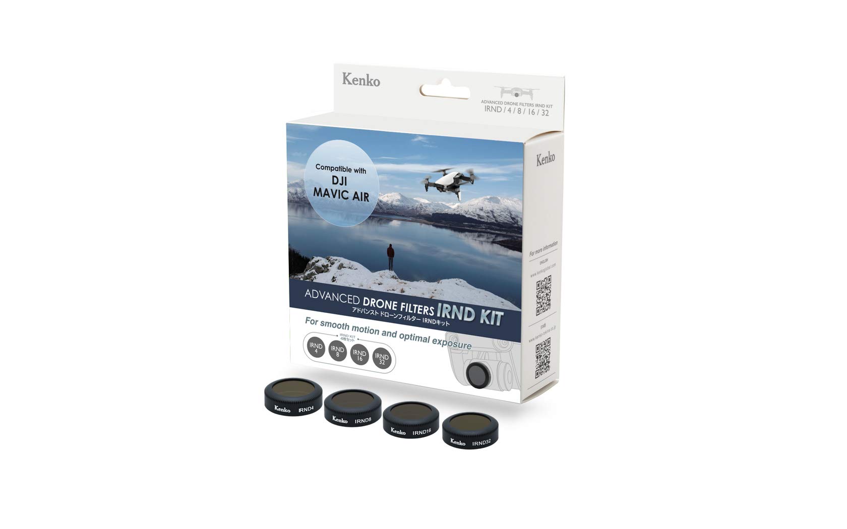 Kenko Drone Filter Kit für DJI MAVIC AIR Drohne, 4 tlg. (ND 4, ND 8, ND 16, ND 32), im Hardcase