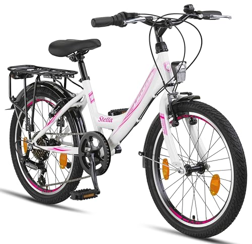 Licorne Bike Stella Premium City Bike 20 Zoll 6 Gang Shimano Fahrrad für Mädchen Herren und Damen 21 Gang Holland Citybike (Weiss 20 Zoll)
