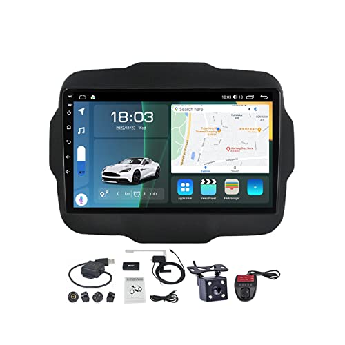 VOLEMI Android 11 Autoradio mit Navi für Jeep Renegade 2016-2020 Radio AM FM RDS DAB Car Radio 9 Zoll-IPS-Dispaly CarPlay Android Auto Lenkradsteuerung/1080P-Video/Bluetooth Hände frei (Size : M400S)