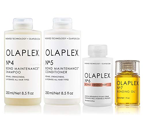 Olaplex Set - Olaplex Bond Maintenance Shampoo No 4 (250ml) + Olaplex Bond Maintenance Conditioner No 5 (250ml) + Olaplex Bond Smoother No 6 (100ml) + Olaplex Bonding Oil No 7 (30ml)