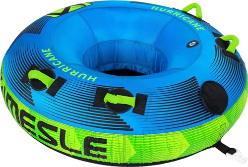 MESLE Tube Hurricane 58'', 1-2 Personen, Towable Donut Fun-Tube, aufblasbarer Schlepp-Reifen zum Ziehen, für Kinder & Erwachsene, Inflatable Wasser-Sport Schlepp-Ring, für Motor-Boot & Jet-Ski