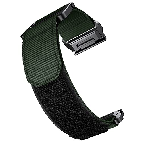 TRDYBSK for Garmin Watch Bands Compatible Fenix 7X 6X Profi GPS 5X 3HR Descent Mk1 Mk2 Titanic Velcro Strap 26mm Quick Release Nylon Canvas Strap (Color : Army Green, Size : 26mm)