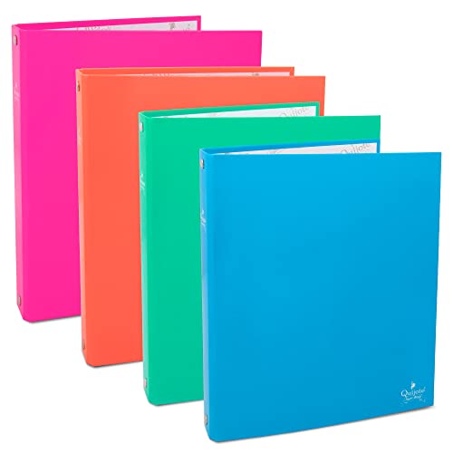 Starplast A5 Ringbuch mit 4 Ringen, 4 Farben, Fluor, A5, für Schule und Büro, 4 Stück