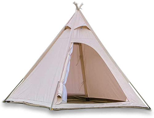 TentHome Outdoor Tipi Indianer Zelt Baumwolle Leinwand Pyramidenzelt für Erwachsene Camping Glamping Zelt für 2–3 Personen (Zelt alleine)