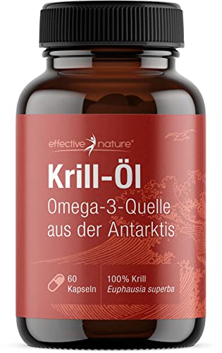 effective nature Krill Öl Kapseln - 60 Kapseln - Sehr Hoher Anteil an Omega 3 Fettsäuren