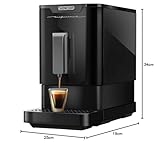 SENCOR Kaffeebohnenmaschine, Espressomaschine mit Mahlwerk, Black Edition, 19 bar kompakt, automatische Reinigung, Espressomaschine, Barista Express, Thermoblock und patentiertes Brausystem