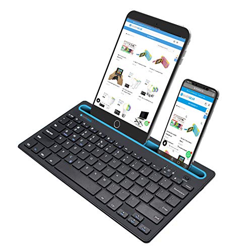 Kabellose Bluetooth-Tastatur für Computer, Tablet und Smartphone (QWERTY) Schwarz