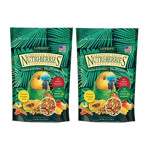 (4 Pack) Lafeber Tropical Fruit Nutri-Berries Parrot Food 10 oz | Foraging Fun