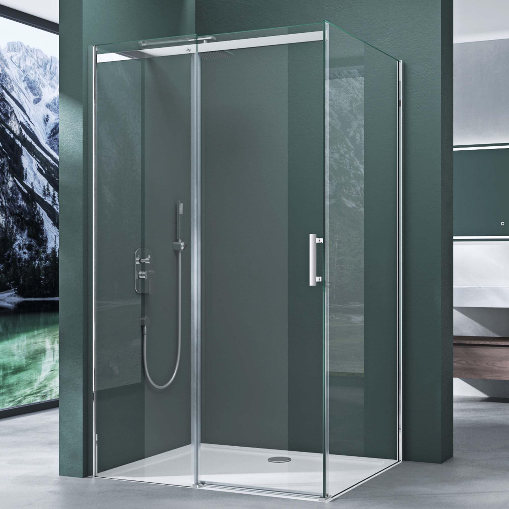 Mai & Mai Duschkabine aus Sicherheitsglas mit NANO 80x110cm Eck-Dusche mit Schiebetür