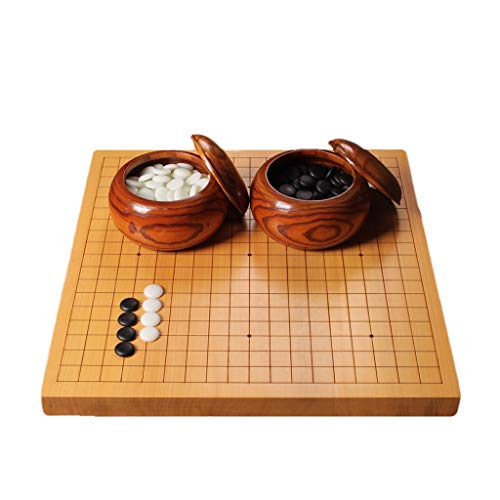 Go Schachspiel-Set, mit zwei Jujube-Holzdosen und natürlichem Bambus Go Board Chess Go Spielbrett, Geschenke für Männer und Jugendliche (Farbe: Jujube-Holz)