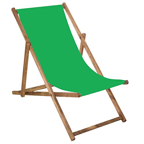 SPRINGOS Liegestuhl Gartenliege Klappstuhl aus Holz imprägniert klappbar Relaxliege Campingstuhl Strandstuhl Buchenholz