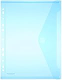 Sichttasche A4, Klappe, Lochrand, transparent blau PG/10St
