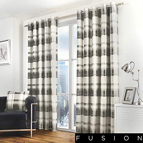 Fusion - Balmoral Karodecke, Textil, Slate, Curtains: 66" Width x 54" Drop (168 x 137cm)