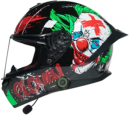 Motorradhelm Integrierter Bluetooth-Helm Klapphelm,DOT/ECE Genehmigt Motorrad Full Face Helm Rollerhelm Doppelvisier Sturzhelm für Damen Herren Automatische Beantwortung