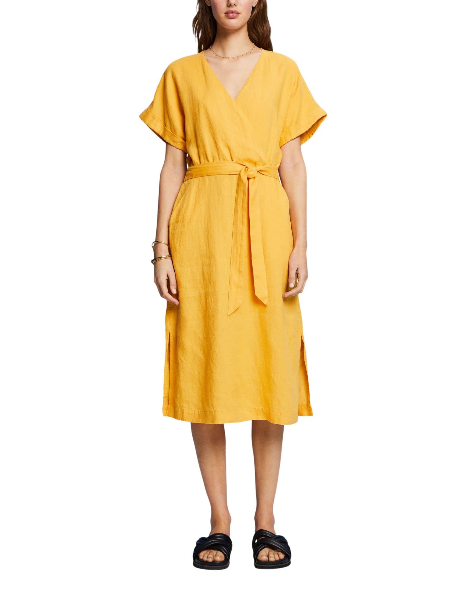 ESPRIT Damen 043EO1E308 Kleid, 730/SUNFLOWER Yellow, 34
