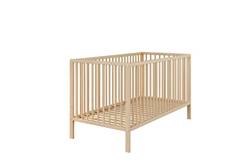 trendteam Babybett Universal, (1 tlg.), Baby-Bett mit Gitterbettseiten aus Massivholz, inkl. Lattenrost, Schlupfsprossen