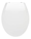 WENKO Premium WC-Sitz Kos Weiß, Toilettendeckel mit Absenkautomatik und Fix-Clip Hygiene Befestigung für leichtes Abnehmen, aus bruchstabilem, recycelbarem Thermoplast, Maße (B x T): 37 x 44 cm
