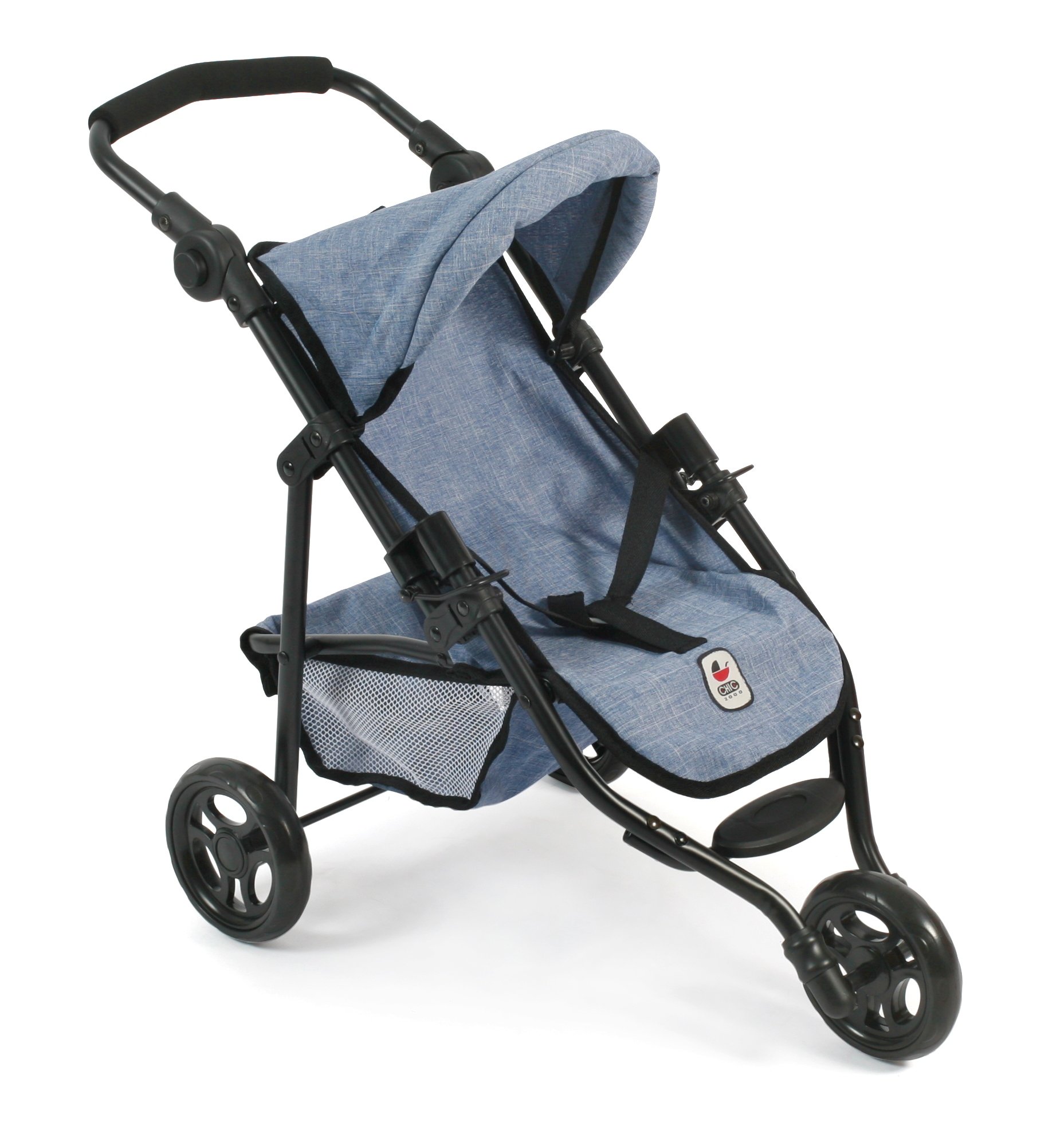 Bayer Chic 2000 - Puppenbuggy Lola, Jogging-Buggy, Puppenjogger, Puppenwagen, Jeans blau