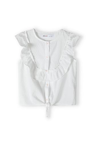 Minoti Girls Bindung vordere Top | Größe: 116-122 cm / 6-7 Jahre weiß | Ärmerloser Hemd | Weiche Baumwolle | Lässige Sommerkleidung | Gelegenheitskleidung in Großbritannien entworfen