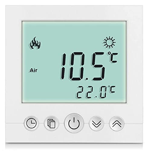 SM-PC®, Digital Thermostat Raumthermostat Fußbodenheizung Wandheizung LED weiß matt #837