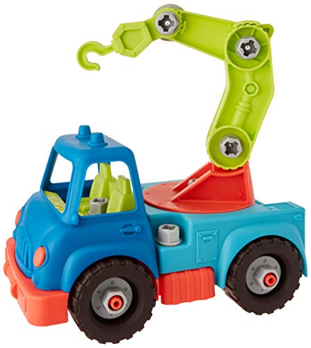 B. toys by Battat 44891 B. Happy Cruisers Kranwagen zum Bauen, Mehrfarbig