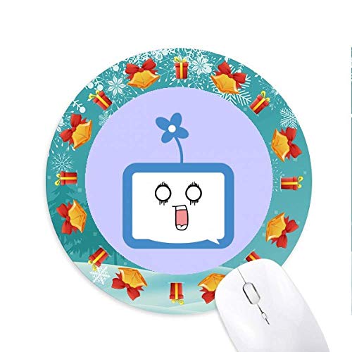 Clover Surprised Small TV Emoji Original Mousepad Round Rubber Maus Pad Weihnachtsgeschenk