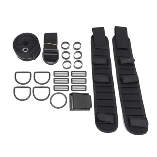 LOLPALONE Scuba Diving Backplate DIR Harness BCD Holder Crotch Strap Set Weight Belt Dive Replacement Parts Black