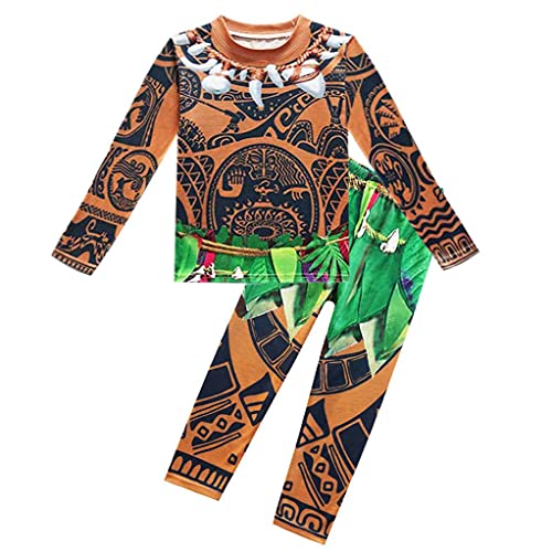 Lito Angels Kleinkind Maui Kostüm 2 Stück Pyjamas Nachtwäsche Halloween Geburtstag Thema Party Alter 5-6 Jahre Multicolor 293