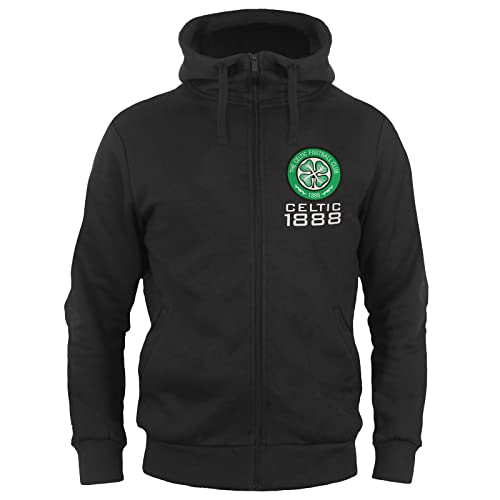 Celtic FC - Herren Fleece-Kapuzenjacke mit Reißverschluss - Offizielles Merchandise - Geschenk für Fußballfans - M