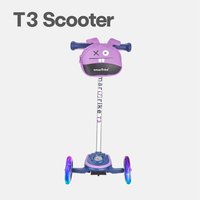 Scooter T3 mit Leuchträdern und Tasche lila