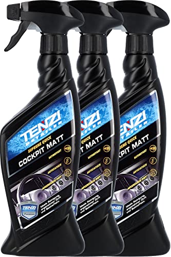 TENZI 3X Premium Cockpitreiniger Matt (600ml) Auto & Motorrad - Reinigung, antistatisch Effekt, angenehmer Duft, Spray - Aufbereitung, Kunststoffpflege, Cockpitspray Innenreiniger, Kunststoffpflege