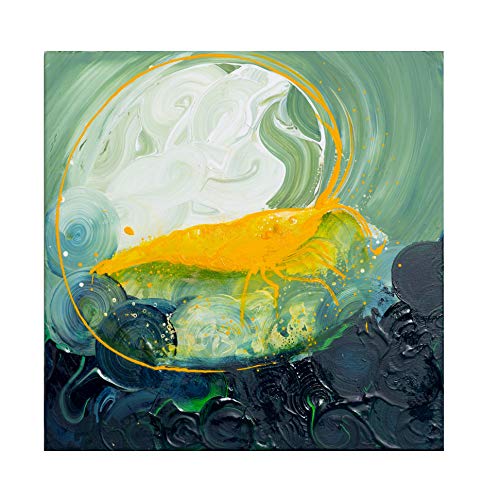 GARNELEN4YOU ArtLine Garnelen Wandbild #1 | Leinwand Kunstdruck von Leinwandgemälde | Shrimp Deko mit 3D-Effekt für Garnelenliebhaber (40 x 40 cm)