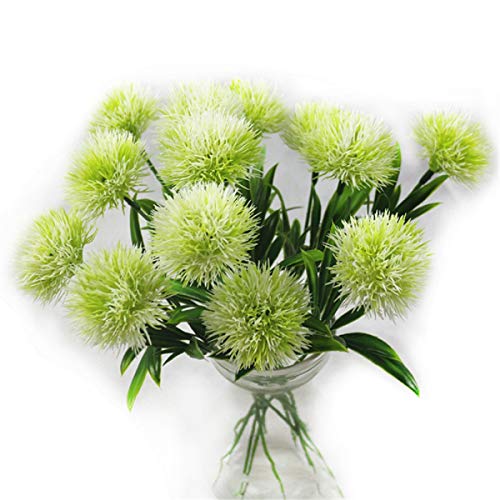 Yalulu 10 Stück Pusteblumen, künstliche Blumen, Pflanzen, Blumenstrauß aus Kunststoff für Heimdekoration/Hochzeitsdekoration (weiß)