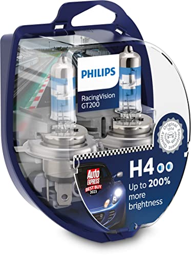 Philips H4 RacingVision GT200 60/55 Watt 12 Volt P43t-38 12342RGTS2 (2 Stück)