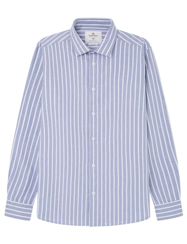 SPRINGFIELD Herren Striped Pinpoint Shirt Hemd, Light_Blue, S