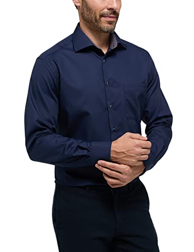 ETERNA Modern Fit Hemd extra kurzer Arm New Kent Kragen dunkelblau Größe 46