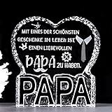 Geschenk für Papa zum Geburtstag, Glaskristall mit Gravur Geschenke zum Vatertag von Tochter, Weihnachtskristallgeschenke für Papa Briefbeschwerer mit PAPA Briefe
