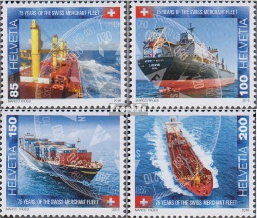 Prophila Collection Schweiz 2427-2430 (kompl.Ausg.) gestempelt 2016 Handelsflotte (Briefmarken für Sammler) Seefahrt/Schiffe