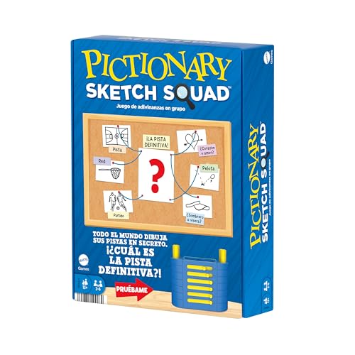Pictionary Sketch Squad Partyspiel für Erwachsene, Jugendliche und Spieleabende mit einer Spurbox, für 2-6 Spieler (Mattel HTW86)