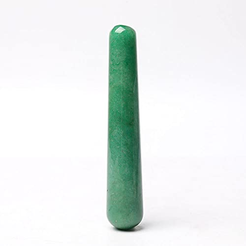 Zauberstab Rosenquarz Massagepunkt Akupunkturtherapie Spitzstab Tretament Gua Sha Schabewerkzeug Steinsammlung (Color : Green Aventurine)