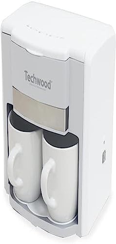 Techwood  Kaffeemaschine für 2 Tassen Duo, Fassungsvermögen 0,6 l, Weiß