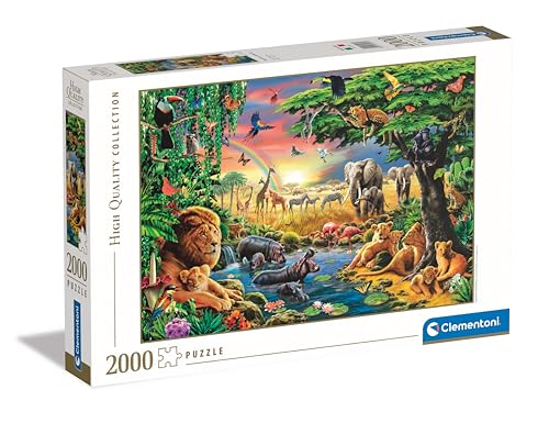 Clementoni 32081 Collection – The African Gathering – 2000 Teile – Puzzle, horizontal, Spaß für Erwachsene, hergestellt in Italien, Mehrfarbig