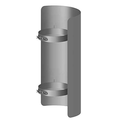 Ø 180 mm Ofenrohr Strahlungsschutz 50 cm Gussgrau - 2mm Stahlblech - Sensotherm Beschichtung - für den Sichtbereich geeignet - Hitzeschutzblech - Ofenrohrschutzblech