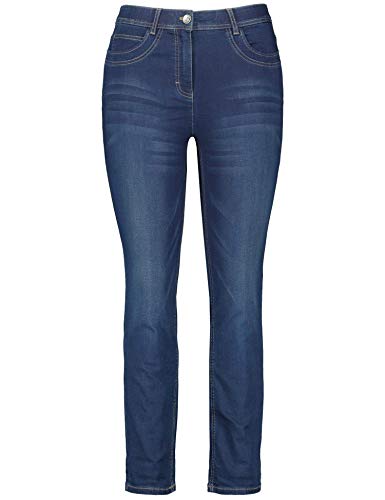 Samoon Damen Jeans Straight Fit Plus Size Marine (52) 46