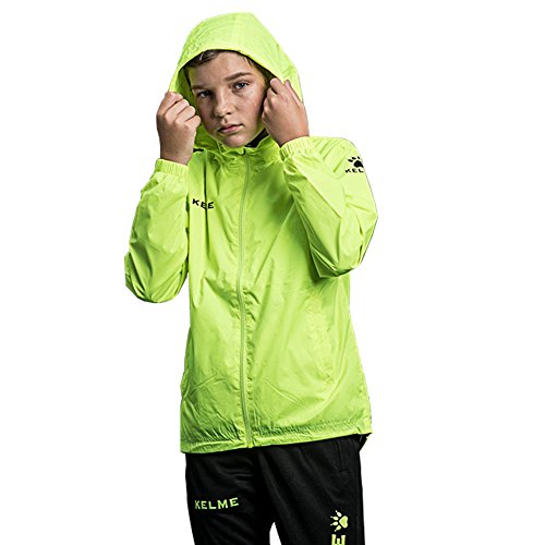 KELME Jungen Kid Windproof Jacket Regenjacke, Neongrün, 160